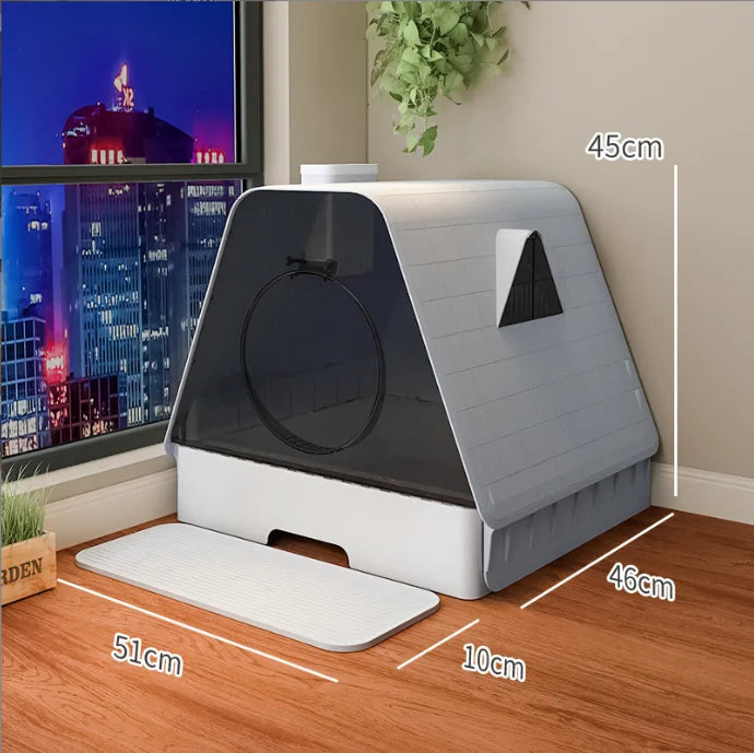 Hot Sale Easy Cleaning Closed Activated Carbon Deodorizing Semi-automatic Cat Litter Box