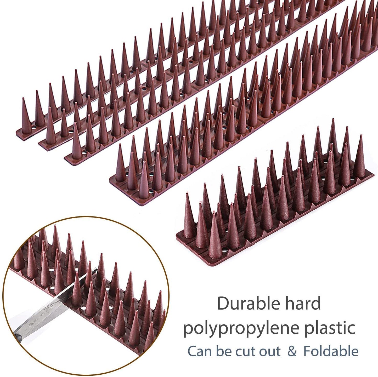 Gardening Bird Repellent Mat Fence Wall Spikes Bird Spikes Burglar Anti Cat Climb Anti-Bird Deterrent Spikes Straps Yard Supply