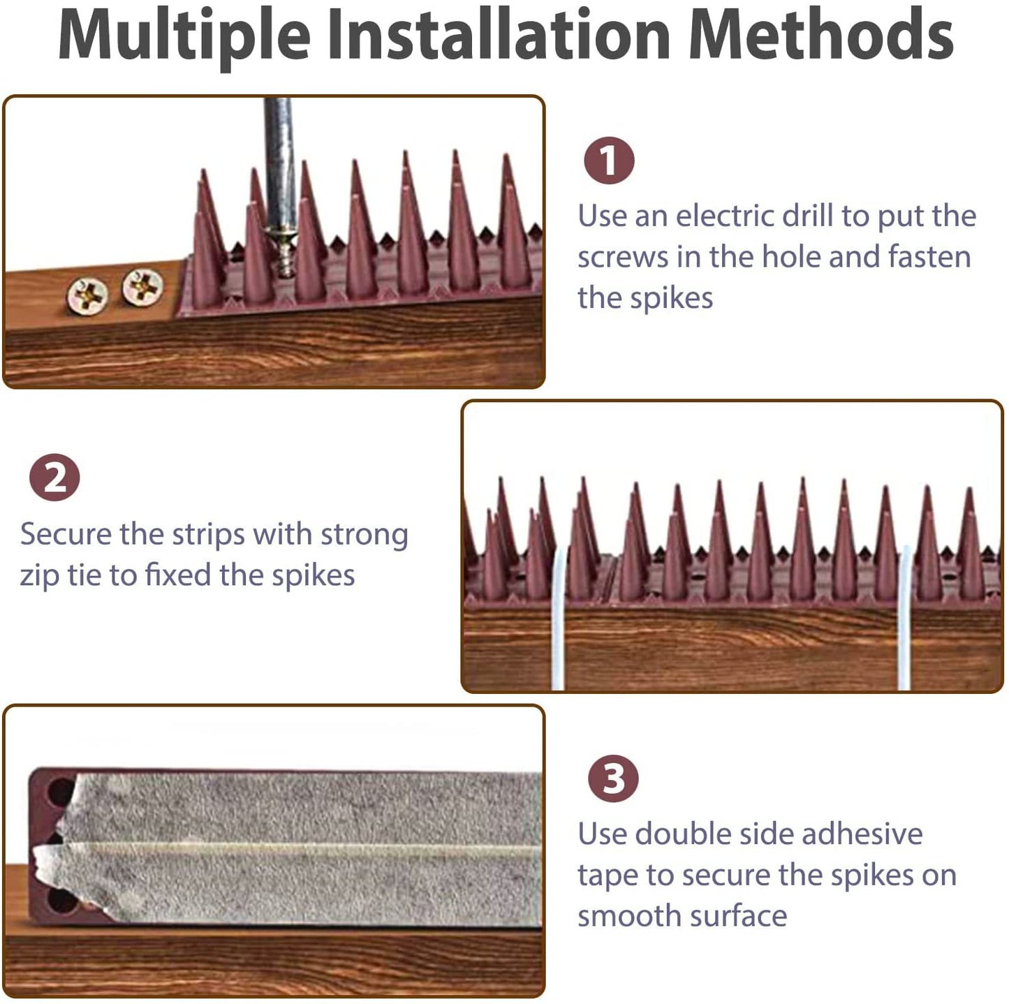 Gardening Bird Repellent Mat Fence Wall Spikes Bird Spikes Burglar Anti Cat Climb Anti-Bird Deterrent Spikes Straps Yard Supply