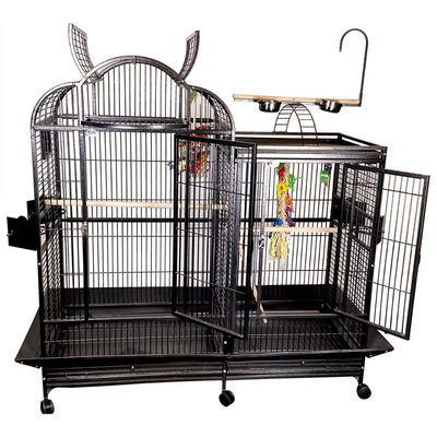 Split Level House Cage With Divider - Black 42"x26"x61"