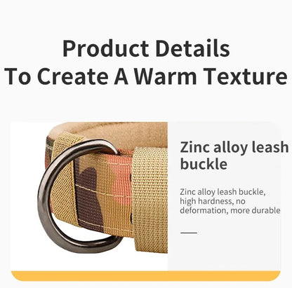 1pc Medium To Large Nylon Tactical Pet Dog Collar - Adjustable And Durable, Suitable For Medium And Large Dogs.