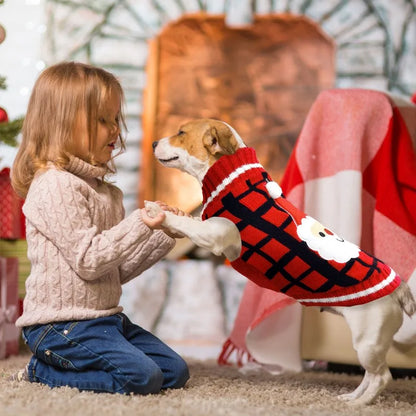 Striped Dog Sweater Dress Winter Knitted Pet Dog Skirt Puppy Coat Dog Warm Clothes Labrador Jacket Costume for Small Large Dogs