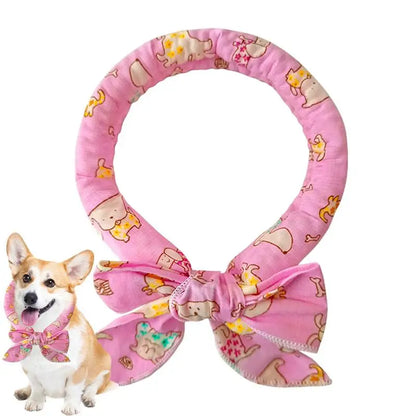 Pet Cooling Collar Bow Tie Dogs Cats Instant Cooling Neck Waring Reusable Instant Cooling Bandanas Dog Cooling Neck Wraps
