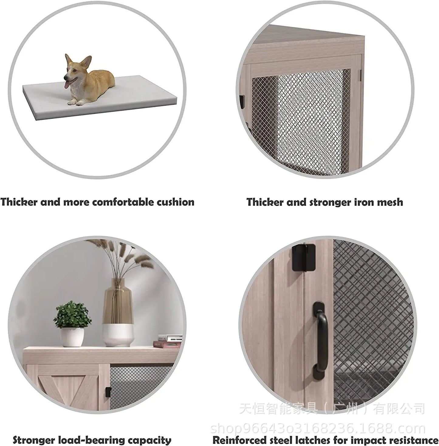 Dog cage furniture Wooden  side coffee table Indoor  dog house for small, medium and large pet cages can be cus