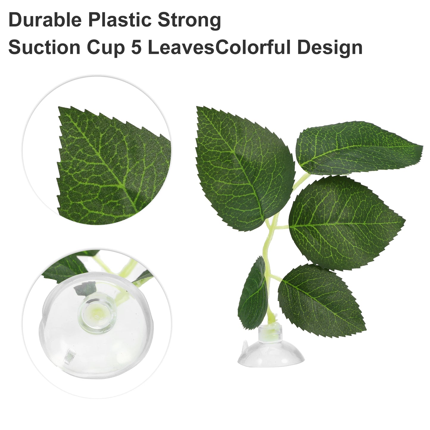 UXCELL 2/4 Pcs Aquarium Artificial Plastic Plants Betta Fish Leaf Pad with Suction Cup Betta Bed Leaf Hammock Resting Hide Decor