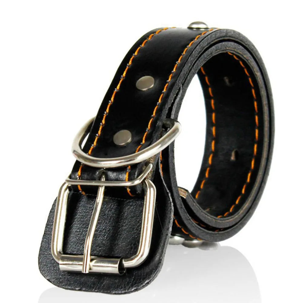 Unisex Studded Dog Collar Adjustable PU Leather Collars for Medium and Large Dogs Pet Necklace for Doberman Big Dogs Products