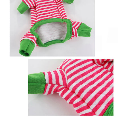 Winter Dog Jumper Small Dog Clothes for Small Dogs Pugs Outfits Clothes  Dog Costume Yorkshire Terrier Chihuahua Stripe Hoodie