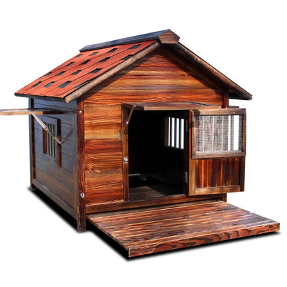 4XL Pet Kennel Large Dog Summer Cooler All Seasons Universal Medium Dog Kennel Solid Wood Removal and Washing