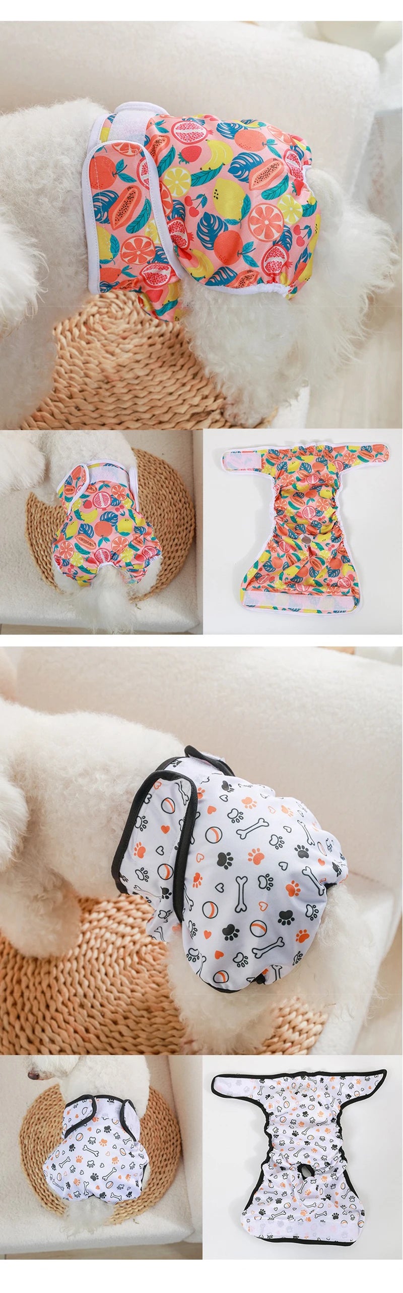 Cute Print Waterproof Physiological Pants Diapers Cotton Underwear for Small Puppy Safety Panties Breathable Girl Cat Clothes