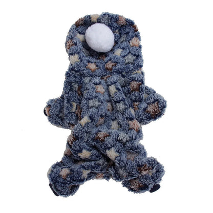 2024 Pet Dog Clothes Pajamas  Cold Weather Coats Pet   Four Legged Pajamas Apparel Soft Flannel Dog Jumpsuit Costume Apparel