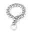 Dog Chain Collar Silvery Golden 15MM Width Cuban Link Chain for Dogs Strong Smooth Stainless Steel Metal Pet Training Slip Chain
