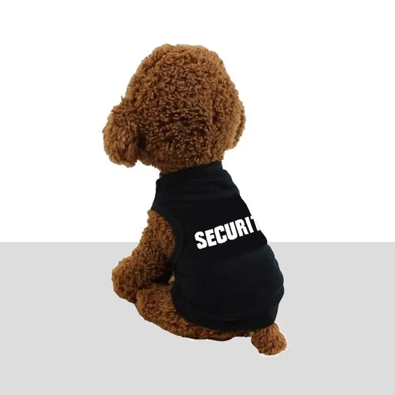 Cotton Dog Shirt for Small Dogs, Boy Summer Clothes, Security Dog Shirt, Male Pet Outfits, Cat Clothing