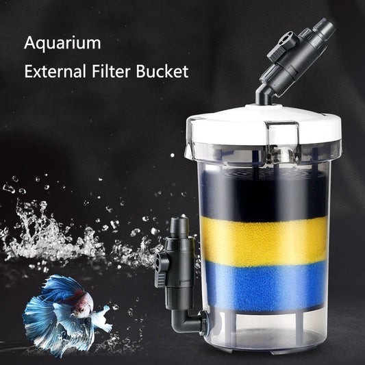 External Aquarium Filter Quiet External Canister with Sponge Bucket No Pump Suitable for Sea/Fresh water Fish Tanks Filtration