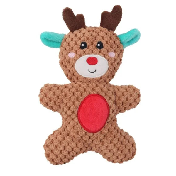 Dog Christmas Toy Plus Toy Cute Santa Elk Gingerbread Man Donut Chew Toy Dog Toy