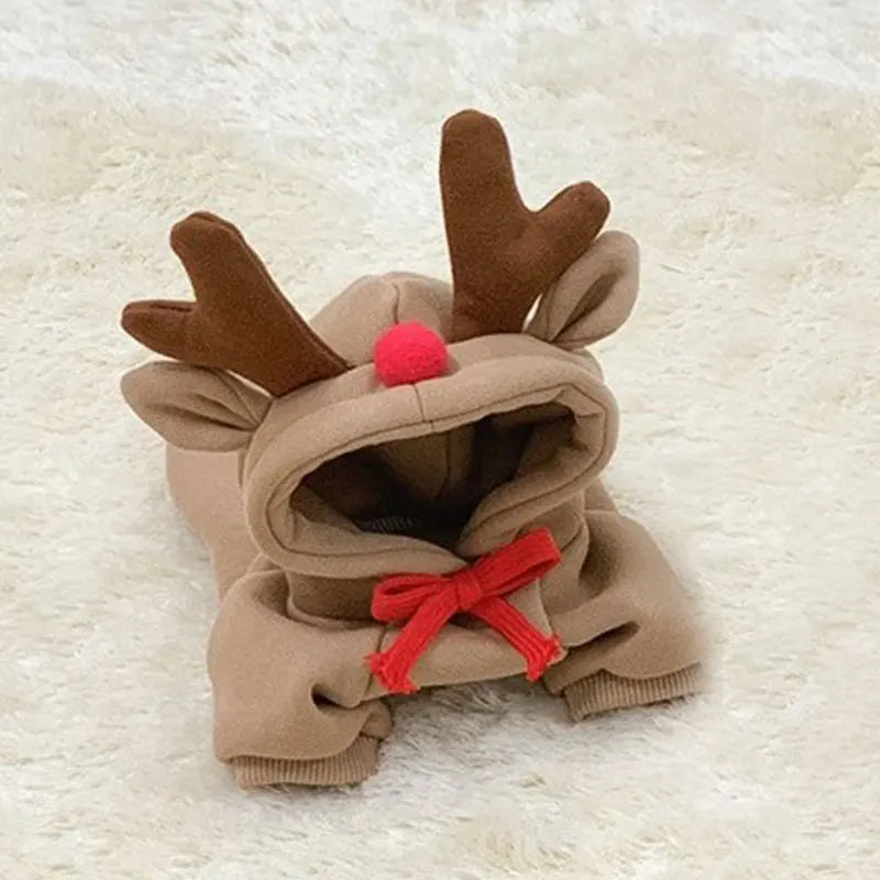 Funny Pet Dog Cat Halloween Costume Dog Costumes for Small Dogs Cosplay Elk Transformed Winter Warm Dog Clothes