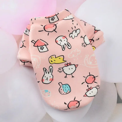 Pet Dog Costume Cute Printed Pet Coat Cotton Soft Pullover Dog Shirt Jacket Sweatshirt Hoodie Cat Clothes Suit Sweater Outfit