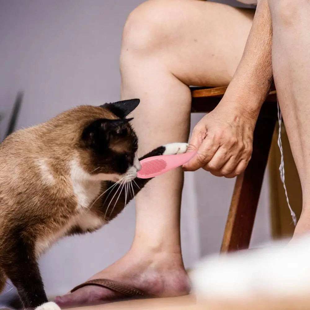 Cat Chin Brush Soft Chin Scrubber Soft Silicone Grooming Chin Scrubber Non-Slip Multifunctional Finger Pet Supplies