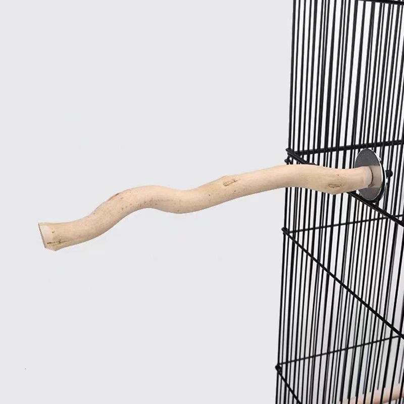 Natural Wood Pet Parrot Raw Wood Fork Tree Branch Stand Rack Squirrel Bird Hamster Branch Perches Chew Bite Toys Stick