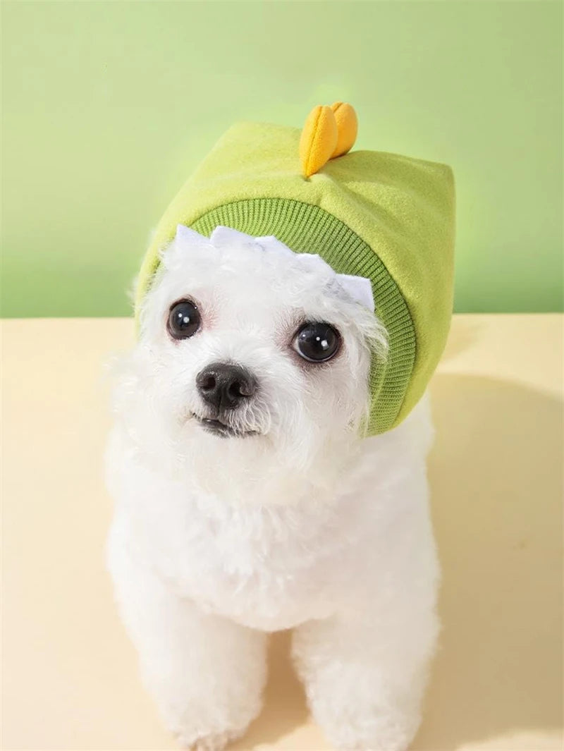 Elastic Winter Cosplay Cat Hat Funny Animal Warm Cotton Pet Dog Head Wear Halloween New Year Chihuahua Gifts Pet Accessories