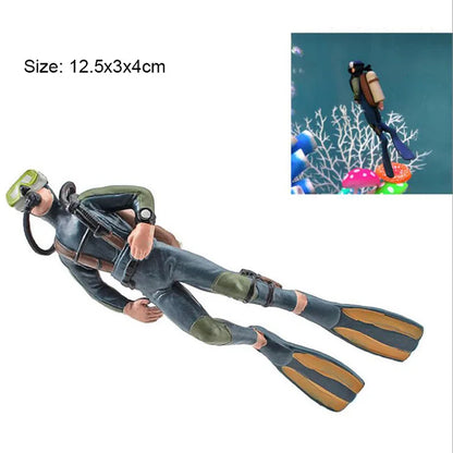 New Luminous Resin Diver Simulated Floating Aquarium Decor Aquarium Ornaments Fish Tank Decoration Landscape Ornamental
