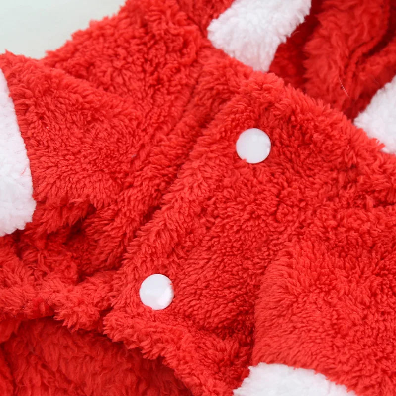 Christmas Dog Clothes Soft Dog Jumpsuit David's Deer Fleece Dog Coat Chihuahua Pug Winter Warm Clothing Xmas New Year Dog Outfit