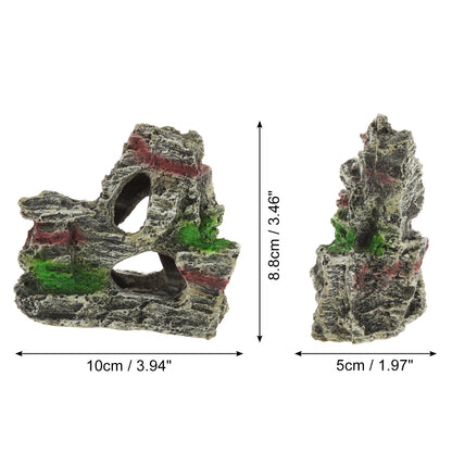 UXCELL Artificial Resin Rockery Fish Tank Landscape Aquarium Decor Mountain Hiding Cave Pet Supplies Ornament Accessories
