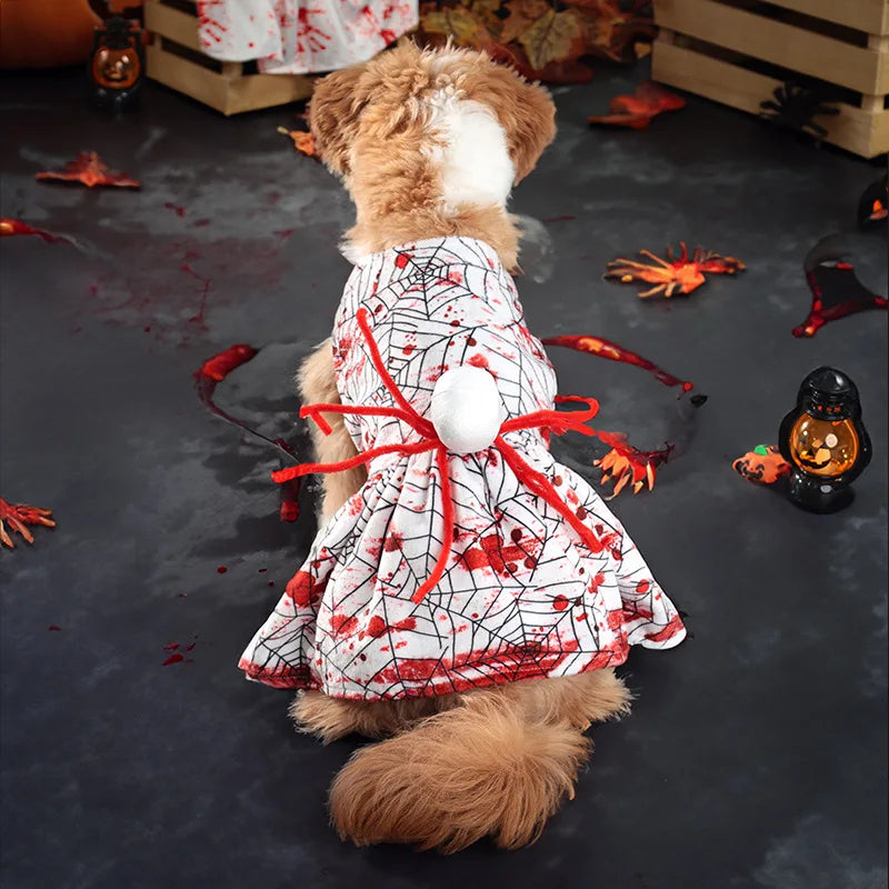 Halloween Dog Costume Funny Dog Clothes Terror Spider Skull  Pet Dog Dress Puppy Jumpsuit Chihuahua Bichon Dachshund Dog Outfits
