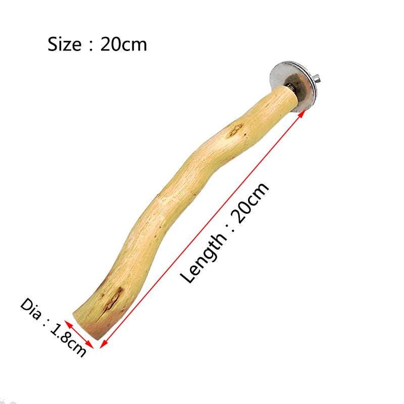 Natural Wood Pet Parrot Raw Wood Fork Tree Branch Stand Rack Squirrel Bird Hamster Branch Perches Chew Bite Toys Stick