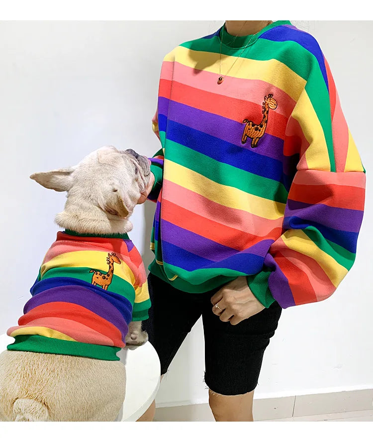 Parent-child Wear Pet Clothes  Puppy Clothes  Dog Costume  Dog Clothes for Small Dogs Printing Autumn and Winter