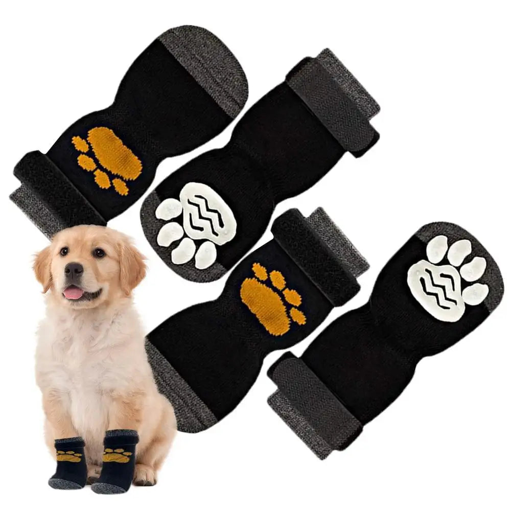 Pet shoe cover indoor warm anti-slip pet socks dog soft comfortable magic sticker adjustable fit Wear-Resistant Dog Shoes