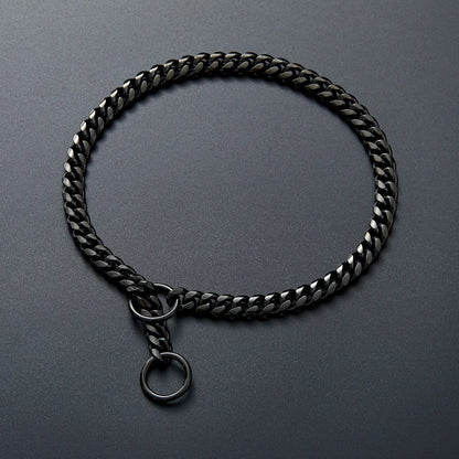 Gold Chain Dog Collar 10mm Fashion Dog Cuban Link Pet Gold Necklace Metal Puppy Jewelry Bulldog P Chain Pet Training Slip Collar
