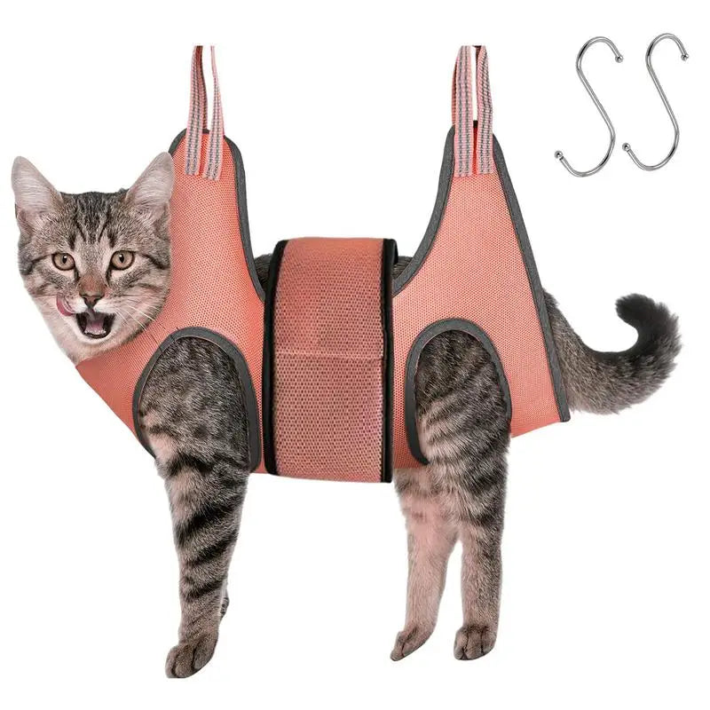 Cat Holder For Grooming Hanging Harness Dog Holder Pet Hammock Restraint Bag For Anti Scratch Bite Cleaning Bathing Nail