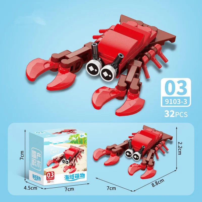 Insect World Animals Scorpion Mantis Ants Spider Birds Marine Animal Building Blocks Toys Desktop Ornaments Bricks Kids Gift