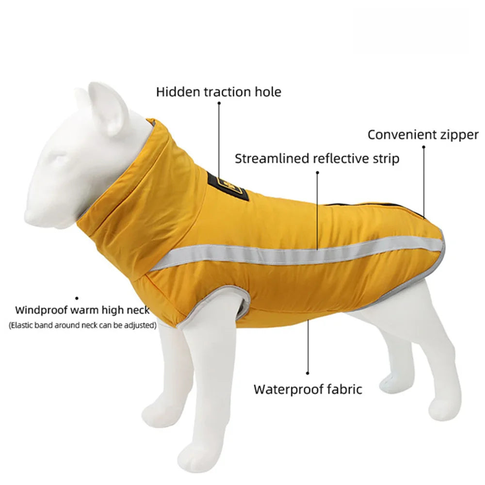 High Collar Big Dog Coat Jacket Winter Warm Thicken Pet Clothes for Medium Large Dogs Labrador Samoye Jackets mascotas Clothing