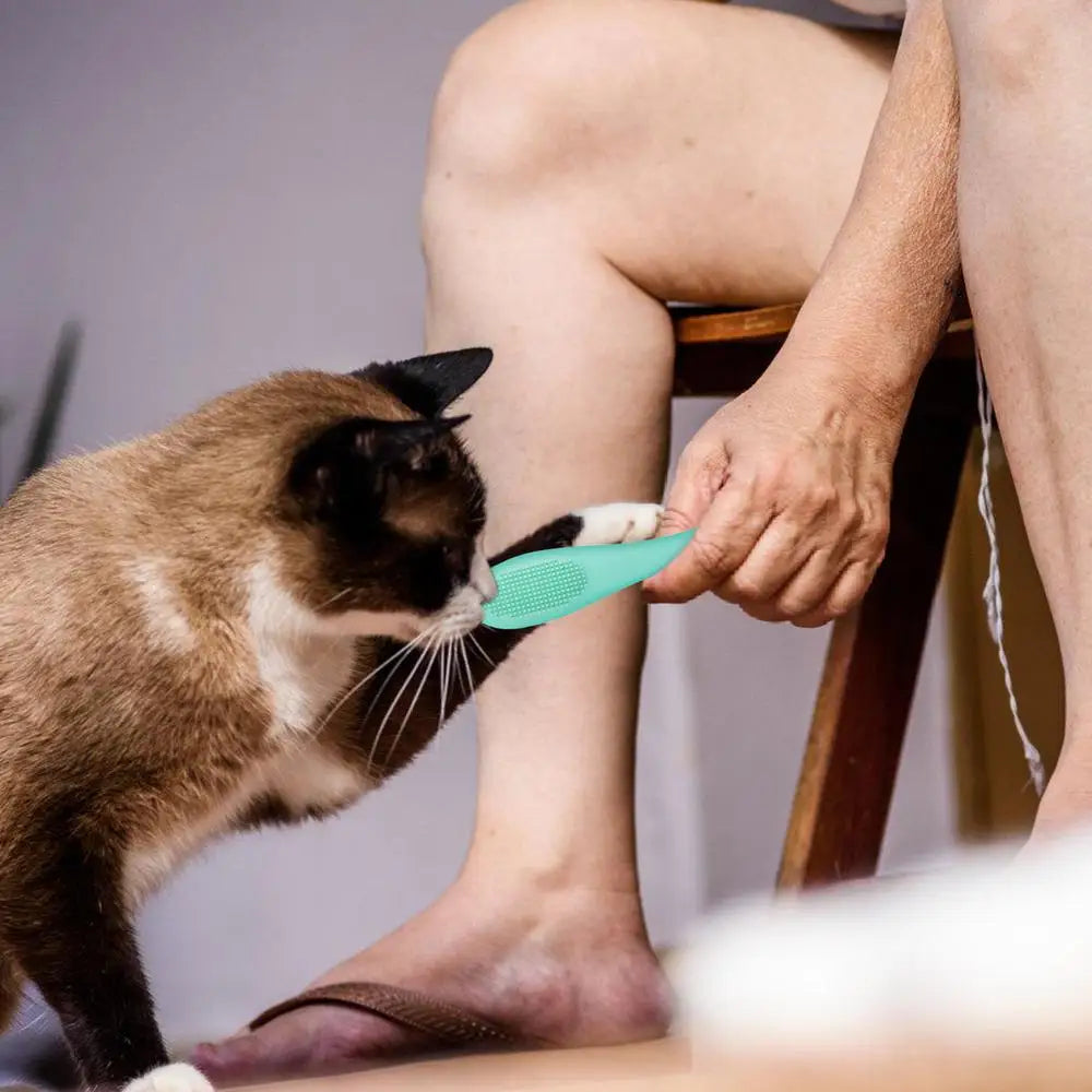 Cat Chin Brush Soft Chin Scrubber Soft Silicone Grooming Chin Scrubber Non-Slip Multifunctional Finger Pet Supplies