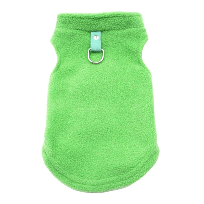 Autumn Fleece Pet Dog Clothes Solid Color Harness Outfits Walking Warm Vest for Small Medium Puppy Plaid Chihuahua Cat Jackets