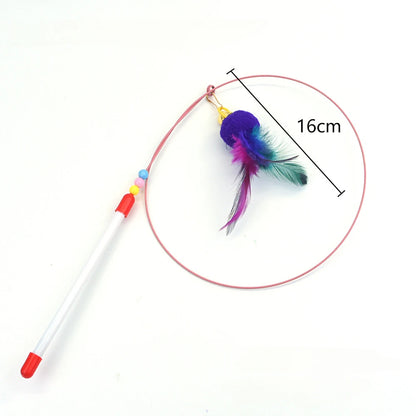 Wire Feather Cat Tickling Stick Pet Products for Cats Pet Cat Toys Interactive Cat Stick Toy Kitten Playing Pet Accessories
