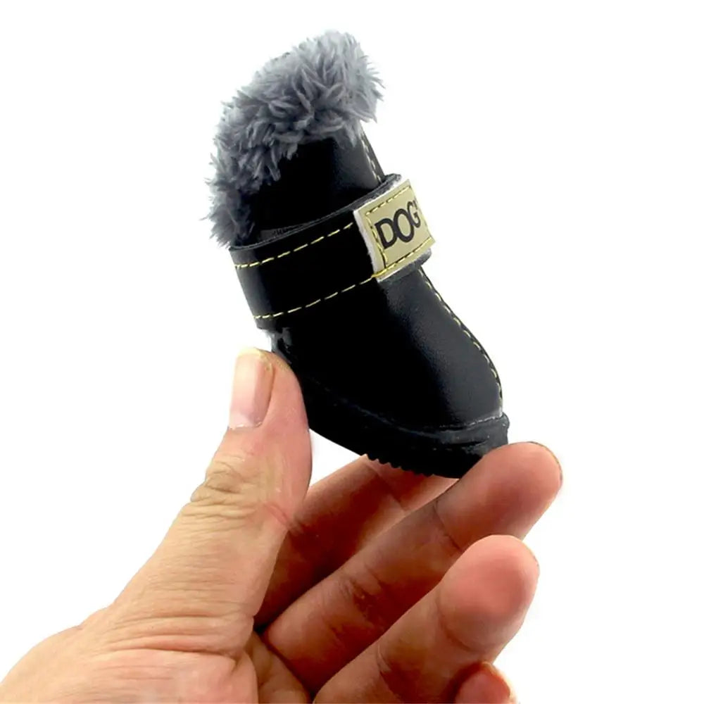Dog Winter Boots 4PCS Winter Warm Skid-proof Snow Boots For Small Dog Breathable Dog Boots