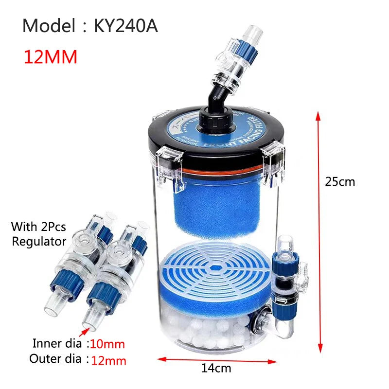 External Aquarium Filter Quiet External Canister with Sponge Bucket No Pump Suitable for Sea/Fresh water Fish Tanks Filtration