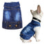 Dog Cat Clothes Jeans Jacket for Small Medium Dogs Beagle Yorkie Chihuahua Dark Wash Denim Coat Spring Autumn Pet Apparel