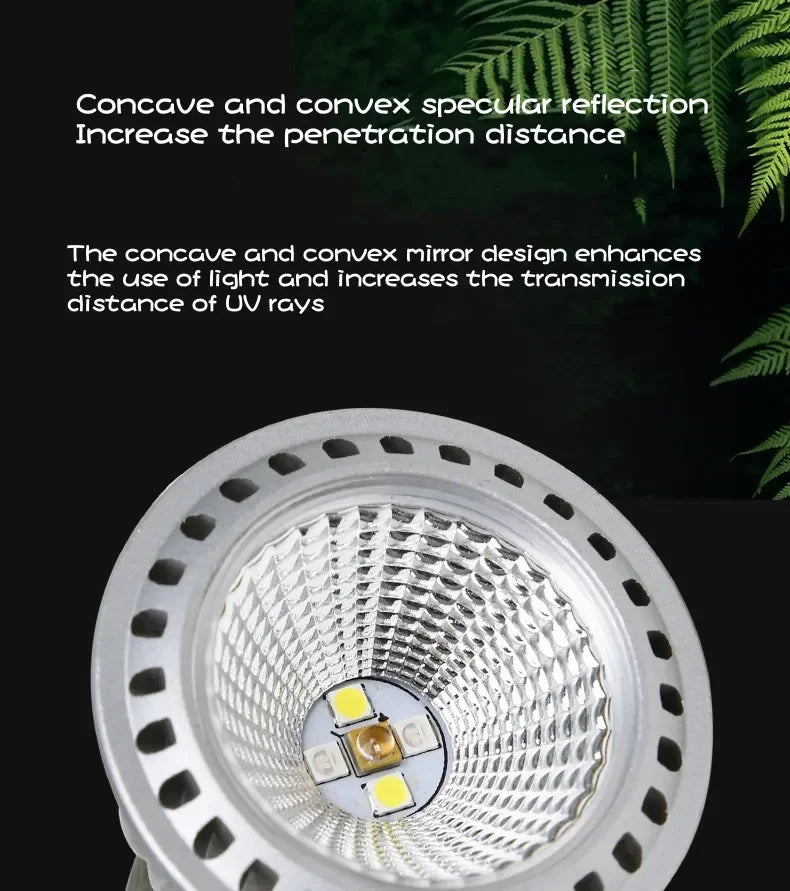 Reptile UVA UVB LED Light Turtle Sunbathe Heat Lamp Full Spectrum 5.0 10.0 Sun Lamp Sunbathe Heat Lamp for Lizard Reptiles