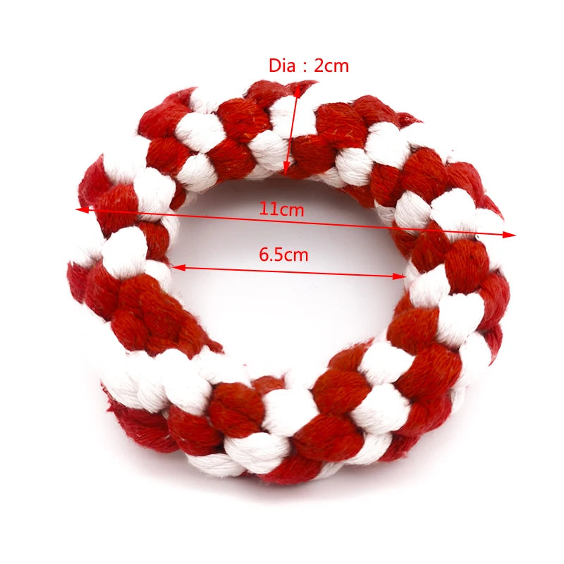 Pet Toy Chew Teething Cotton Rope Knot BonesToys For Dog Tooth Clean Ball Bite-Resistant  Dog Chew Puppy Training InteractiveToy