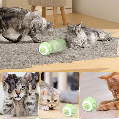 Active Rolling Ball Smart Cat Toy Wicked Ball Dog Toy With LED Lights Automatic Moving Bouncing Rotating Ball Jumping Activation
