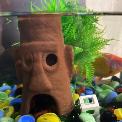 Large Ceramic Aquarium Decoration Fish Shrimps Shelter House Pottery Scorpion House Canister Simulation Stone Fish Tank Decors