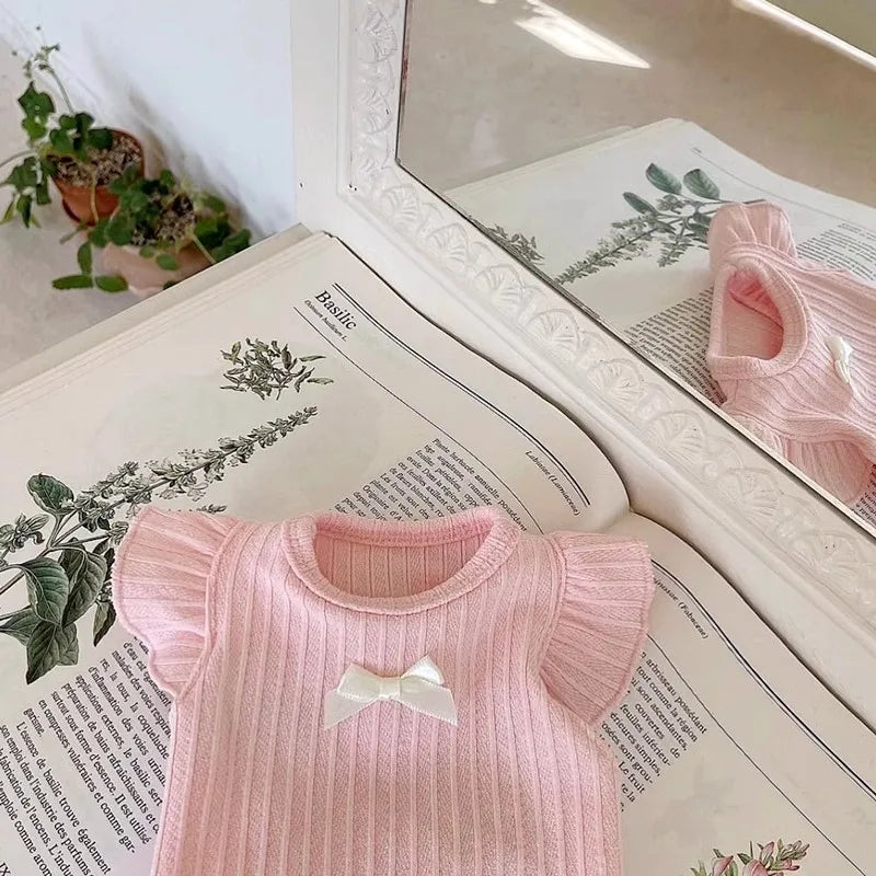Cute Bow Dog Vest 2024 Dog Clothes Puppy Pullover Summer Pet Clothes Breathable Two-Legged Clothes Solid Color Cat Pet Products