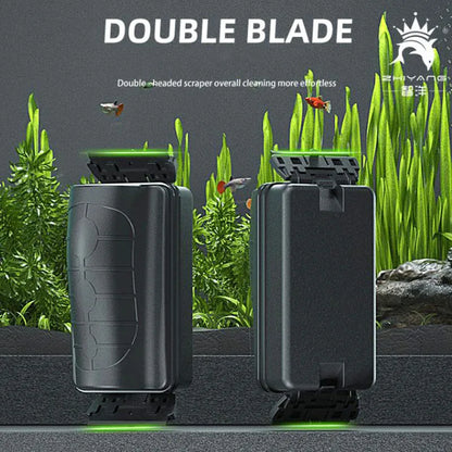 New Magnetic Aquarium Fish Tank Brushes Floating Clean Glass Window Algae Scraper Cleaner Brush Aquarium Accessories Two Blades