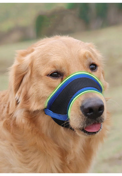 Adjustable Anti Bark Bite Mesh Muzzle for Dogs Pet Mouth Muzzle Stop Chewing for Puppies Nylon Belt Dog Accessories Pet Products