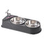 Pet Double Feeding Bowl Non-Slip Feeder Two Dishes For Cats Non-skid Pet Stainless Steel Bowls Pet Feeder Food Dispenser