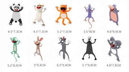 3D Animal Bookmark Original PVC Creative Text Create Cute Funny Cat Stationery
