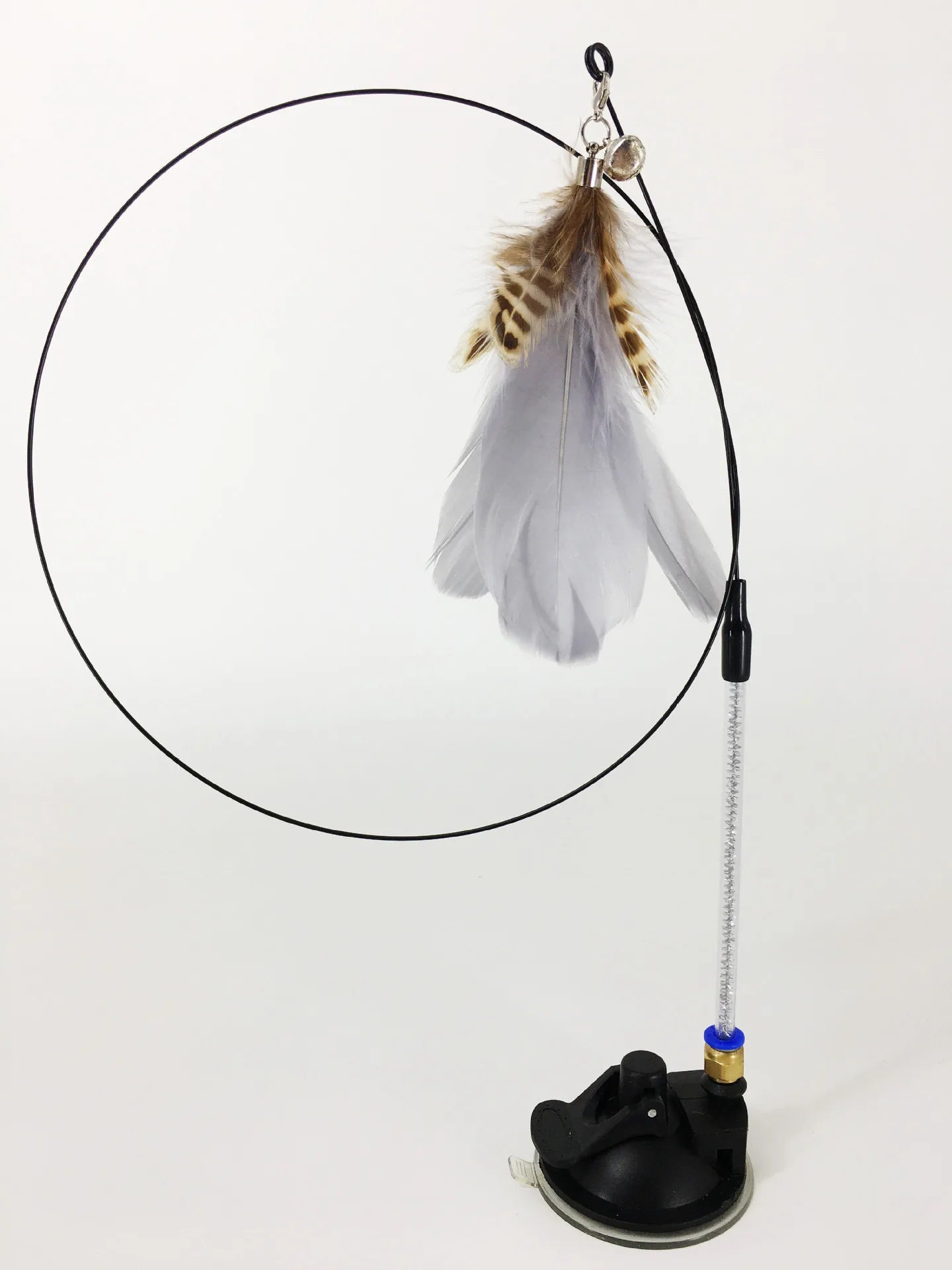 Interactive Cat Toy Handfree Cat Stick Playing Kitten Playing Teaser Wand Toy Suction Cup Bird/Feather Cat Wand Pet Supplies